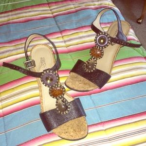 Kenneth Cole Reaction-Black Wedge/Heel/Sandal Shoe